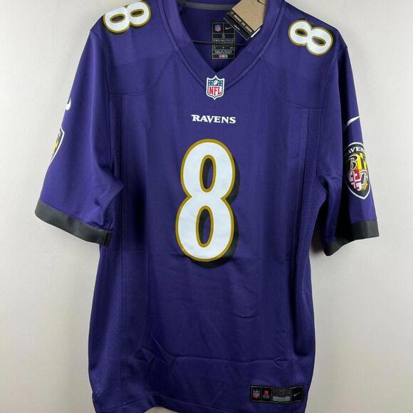 NWT Baltimore Ravens NFL Jersey Men's Nike Home Top - Jackson 8 - Football shirt - Picture 1 of 2